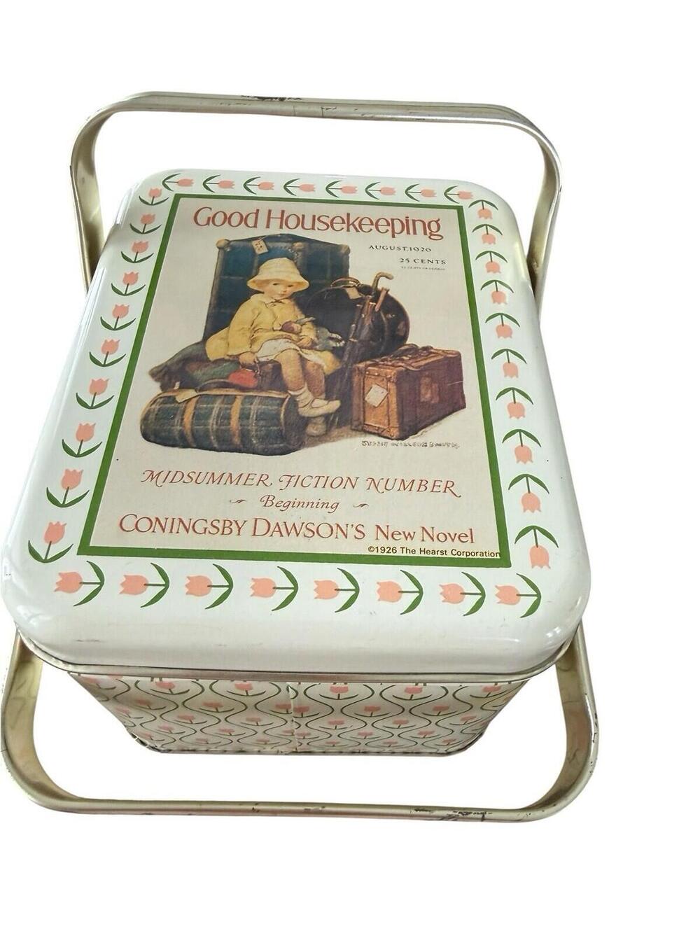 Good Housekeeping Motif Tin With Handles Clean !